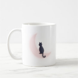 Taza De Café Negro en la luna