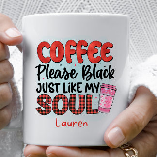 Taza De Café Negro gracioso personalizado, por favor café Mug