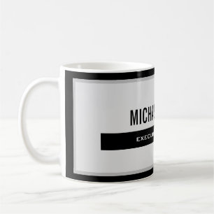 Taza De Café Negro gris moderno llano simple Minimalista