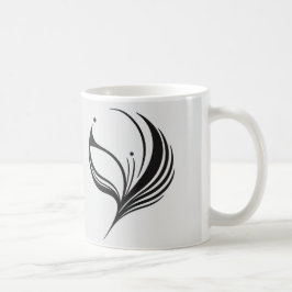 Taza De Café Negro Leafy Elegance Modern Mug / El toque de la n