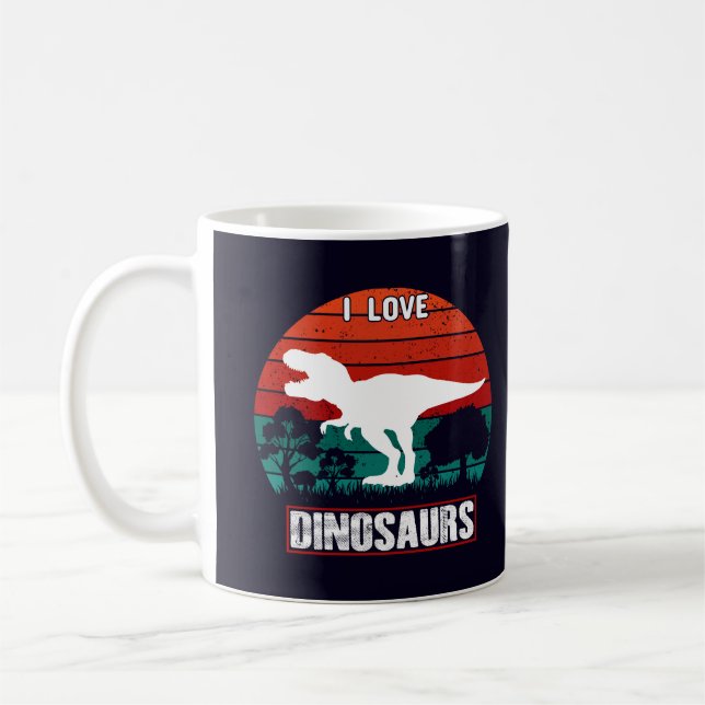 Taza De Café Negro lindo me encanta el dinosaurio (Izquierda)