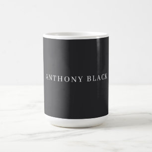 Taza De Café Negro Mate Minimalista Plano Elegante Clásico