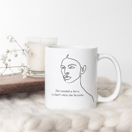 Taza De Café Negro Mínimo Se Convirtió En Chica De Inspiración