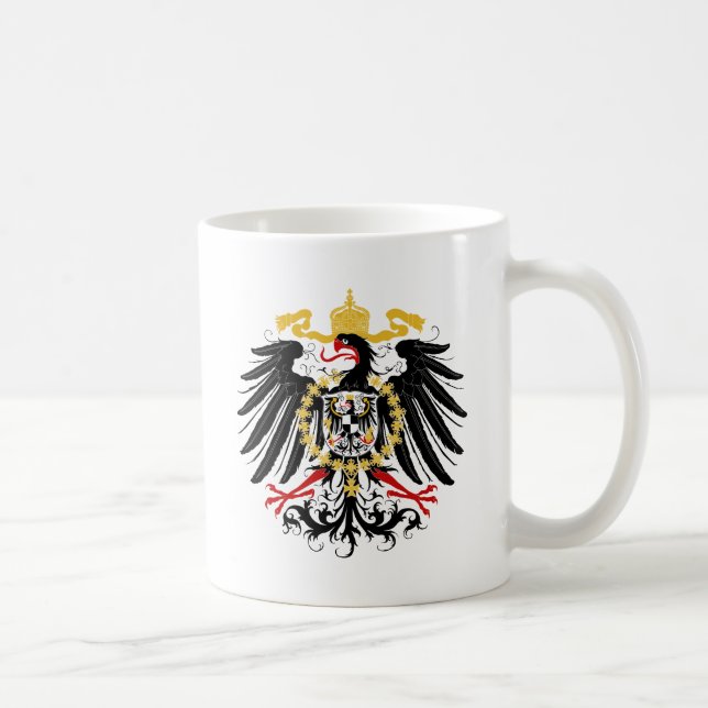 Taza De Café Negro rojo prusiano y oro de Eagle (Derecha)