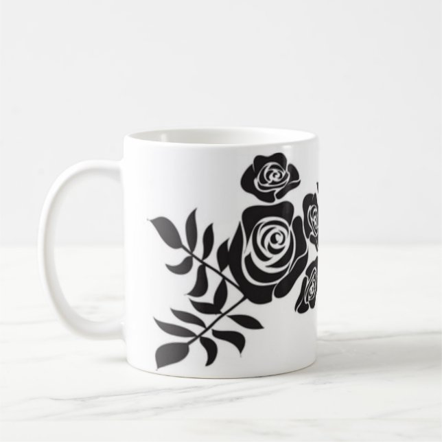 Taza De Café Negro Rosa Mug por Bestie (Izquierda)
