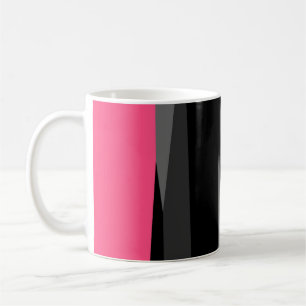 Taza De Café Negro rosa y gris