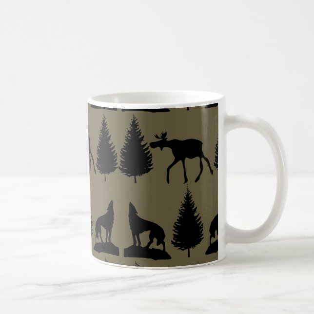 Taza De Café Negro rústico salvaje del moreno de los árboles de (Derecha)
