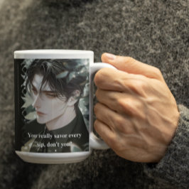 Taza De Café Negro Seductive Anime Character celoso