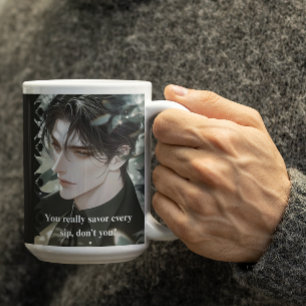 Taza De Café Negro Seductive Anime Character celoso