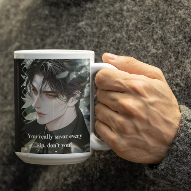 Taza De Café Negro Seductive Anime Character celoso (Subido por el creador)