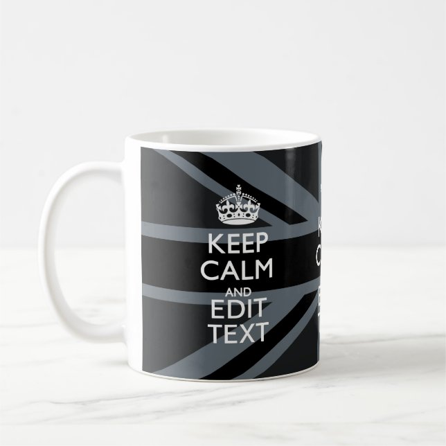 Taza De Café Negro sobre negro mantener la calma Unión personal (Izquierda)