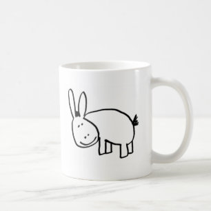 Taza De Café negro sonriente del burro