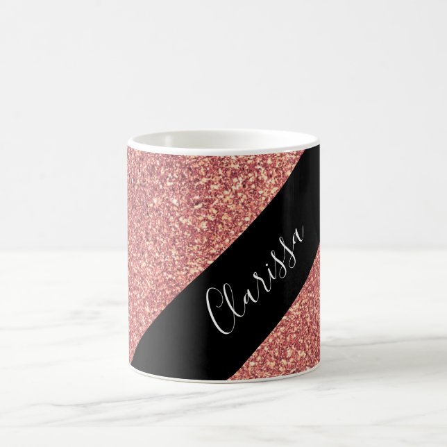 Taza De Café Negro subió polluelo moderno elegante del (Centro)