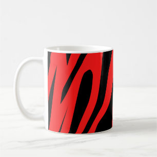 Taza De Café Negro - Tonos rojos Tigre patrón sin soldadura