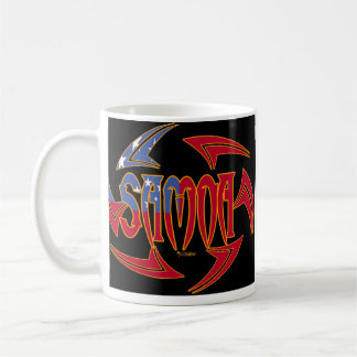 Taza De Café Negro tribal 2 de Samoa