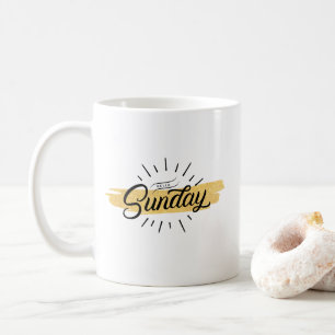 Taza De Café Negro único "Hello Sunday"