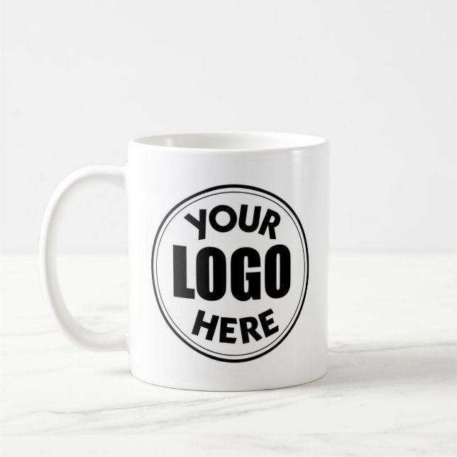 Taza De Café negro y blanco su logotipo aquí mug (Izquierda)