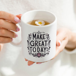 Taza De Café Negro y rosa hacen grande hoy Mug