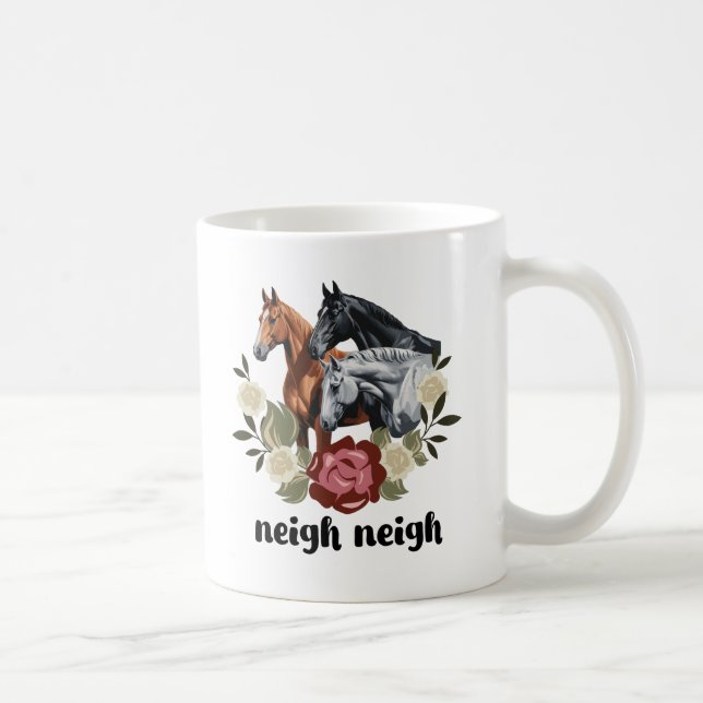 Taza De Café Neigh Funny Horses Graphic Dice (Derecha)