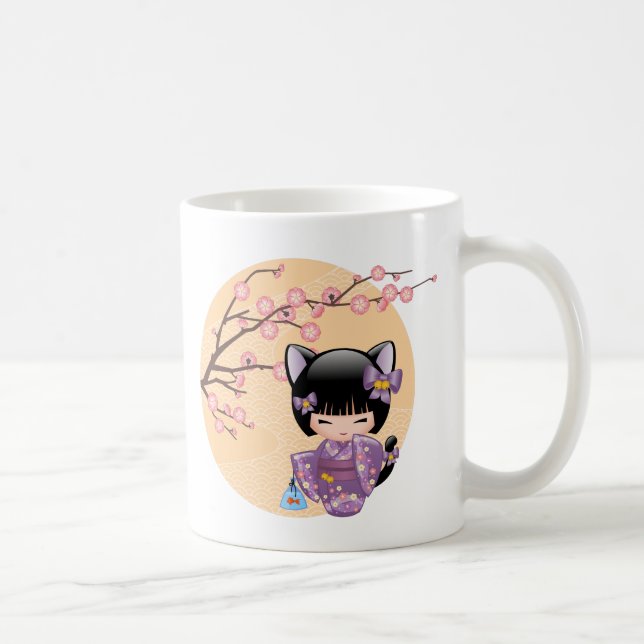 Taza De Café Neko Kokeshi Doll - Chica Geisha (Derecha)