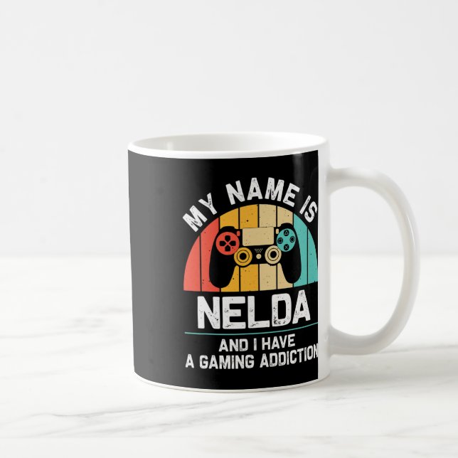 Taza De Café Nelda Gift Name Personalized Funny Gaming Geek Bir (Derecha)