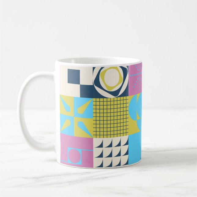 Taza De Café Neo Modernism artwork pattern made with abstract g (Izquierda)