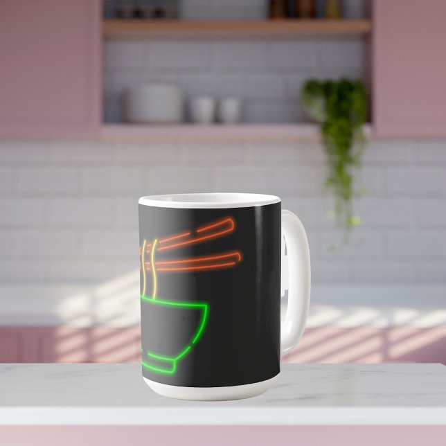 Taza De Café Neon Asian Noodle Bowl (Subido por el creador)