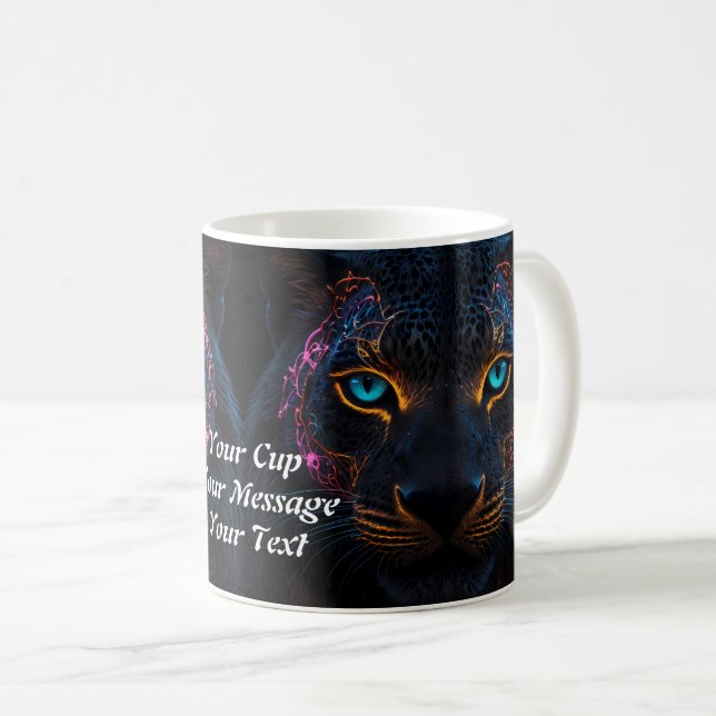 Taza De Café Neon Black Leopard's (Anverso derecho)