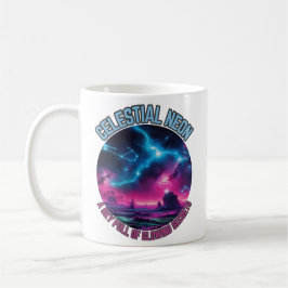 Taza De Café Neón celeste - Un cielo lleno de secretos brillant