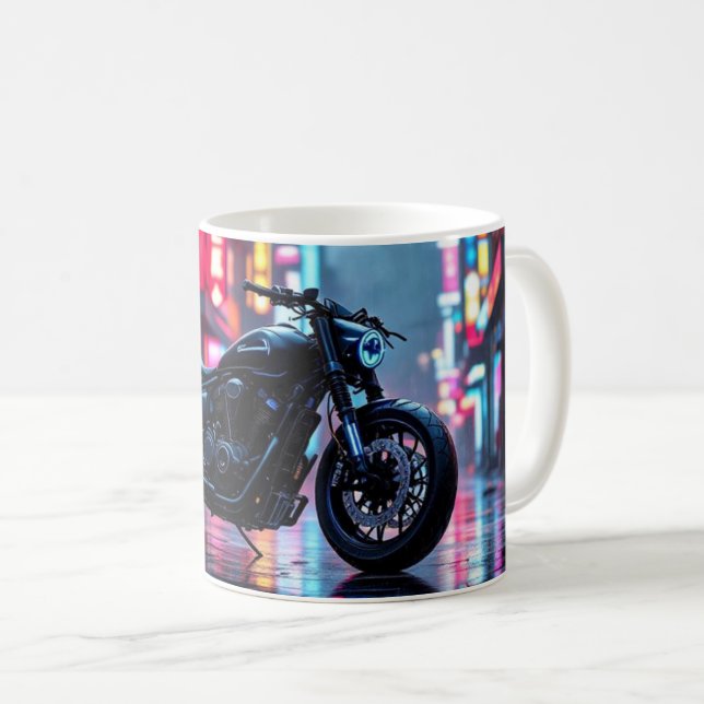 Taza De Café Neon City Motorcycle (Anverso derecho)