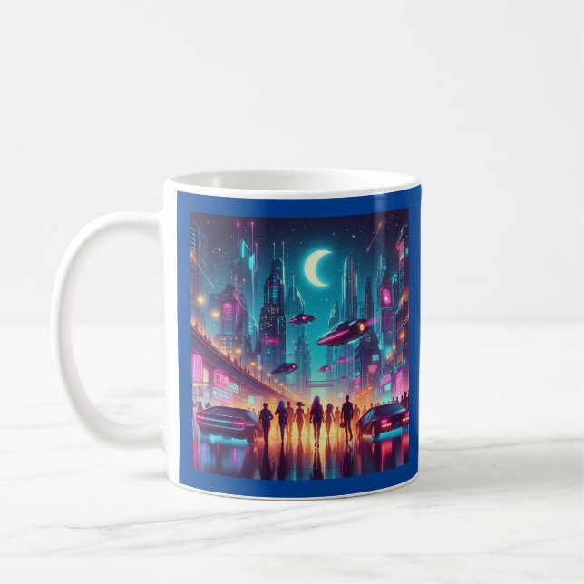 Taza De Café Neon Cityscape (Izquierda)