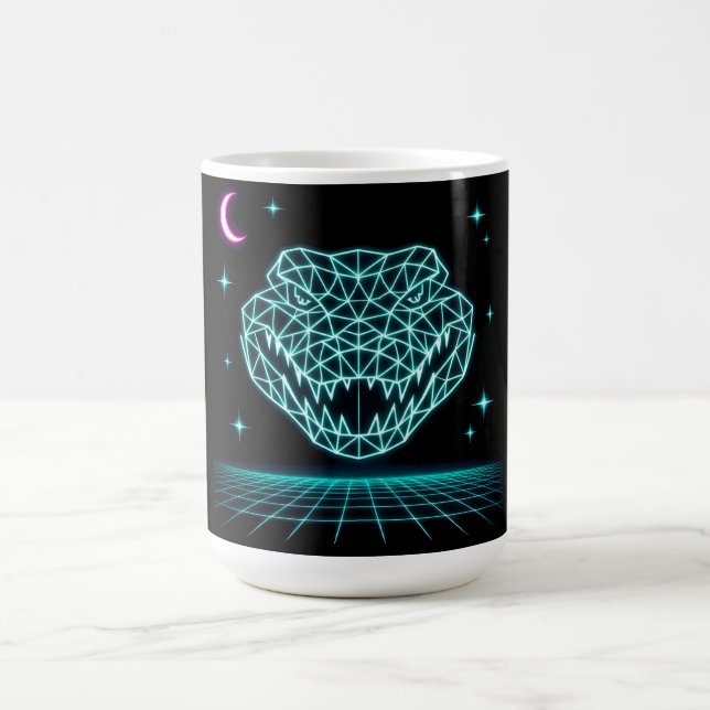 Taza De Café Neon Crocodile Synthwave - Rey Retro Swamp (Centro)