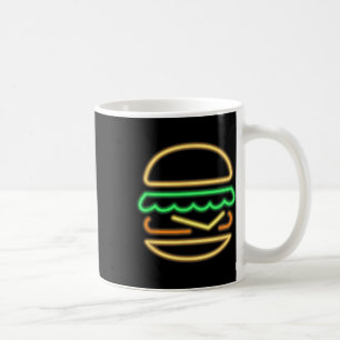 Taza De Café Neón de hamburguesa - Estilo de un Rótulo retro ne