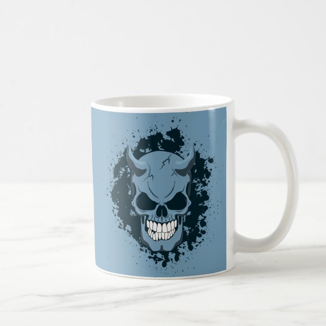 Taza De Café Neon Demon Skull (Derecha)
