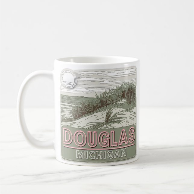 Taza De Café Neon Douglas Michigan (Izquierda)