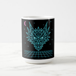 Taza De Café Neon Dragon Synthwave – Bestia de Fuego Retro
