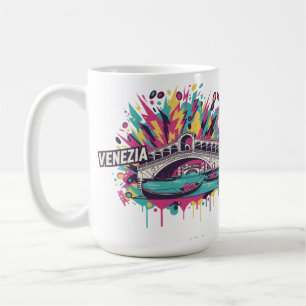 Taza De Café Neón Eléctrico Venezia Arte Pop