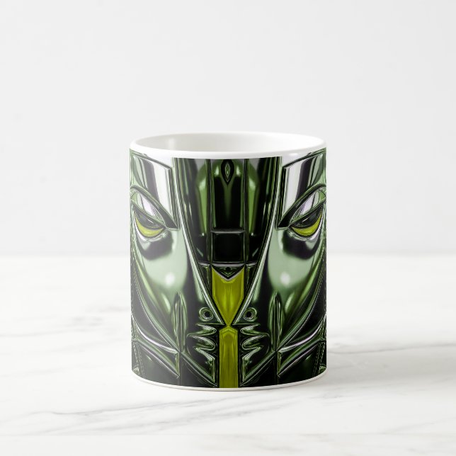 Taza De Café Neon Emerald Metal Face (Centro)