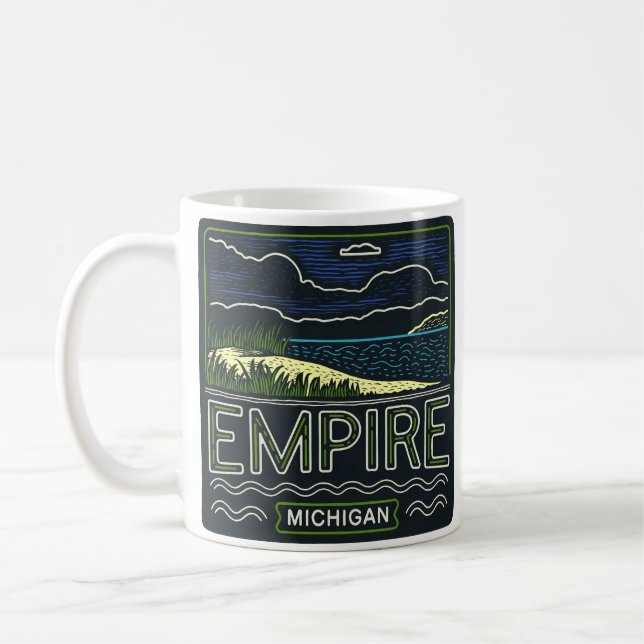 Taza De Café Neon Empire Michigan (Izquierda)