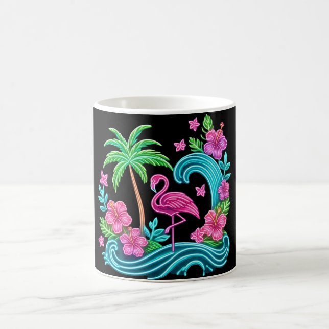 Taza De Café Neon Flamingo Tropical (Centro)