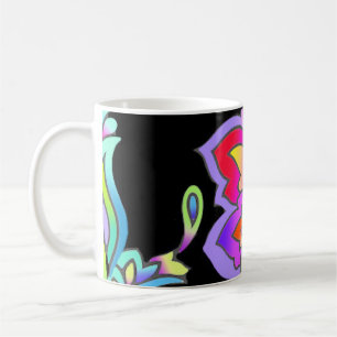 Taza De Café Neon Flowers