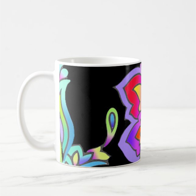 Taza De Café Neon Flowers (Izquierda)
