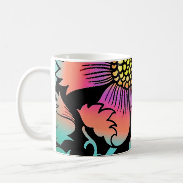 Taza De Café Neon Flowers (Izquierda)