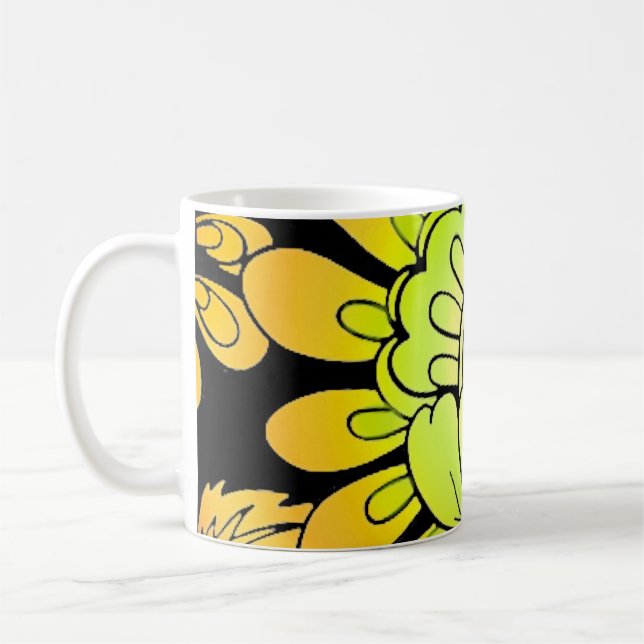 Taza De Café Neon Flowers (Izquierda)
