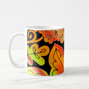 Taza De Café Neon Flowers