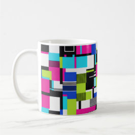 Taza De Café Neon Glitch Geometric Ceramic Coffee Mug