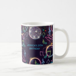 Taza De Café Neon Glow Disco Dance Birday Party