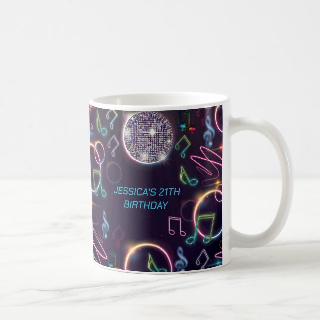 Taza De Café Neon Glow Disco Dance Birday Party (Derecha)