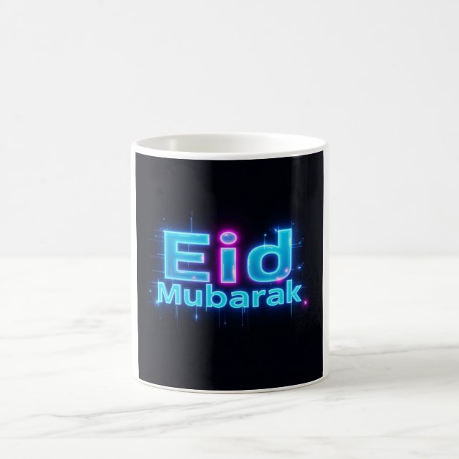 Taza De Café Neon Glow Eid Mubarak (Centro)