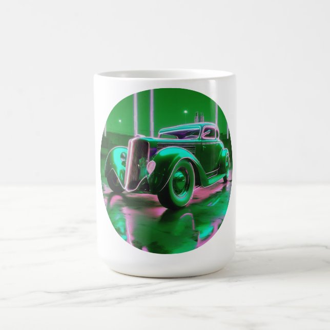 Taza De Café Neon Green Street Rod de los años 30 (Centro)